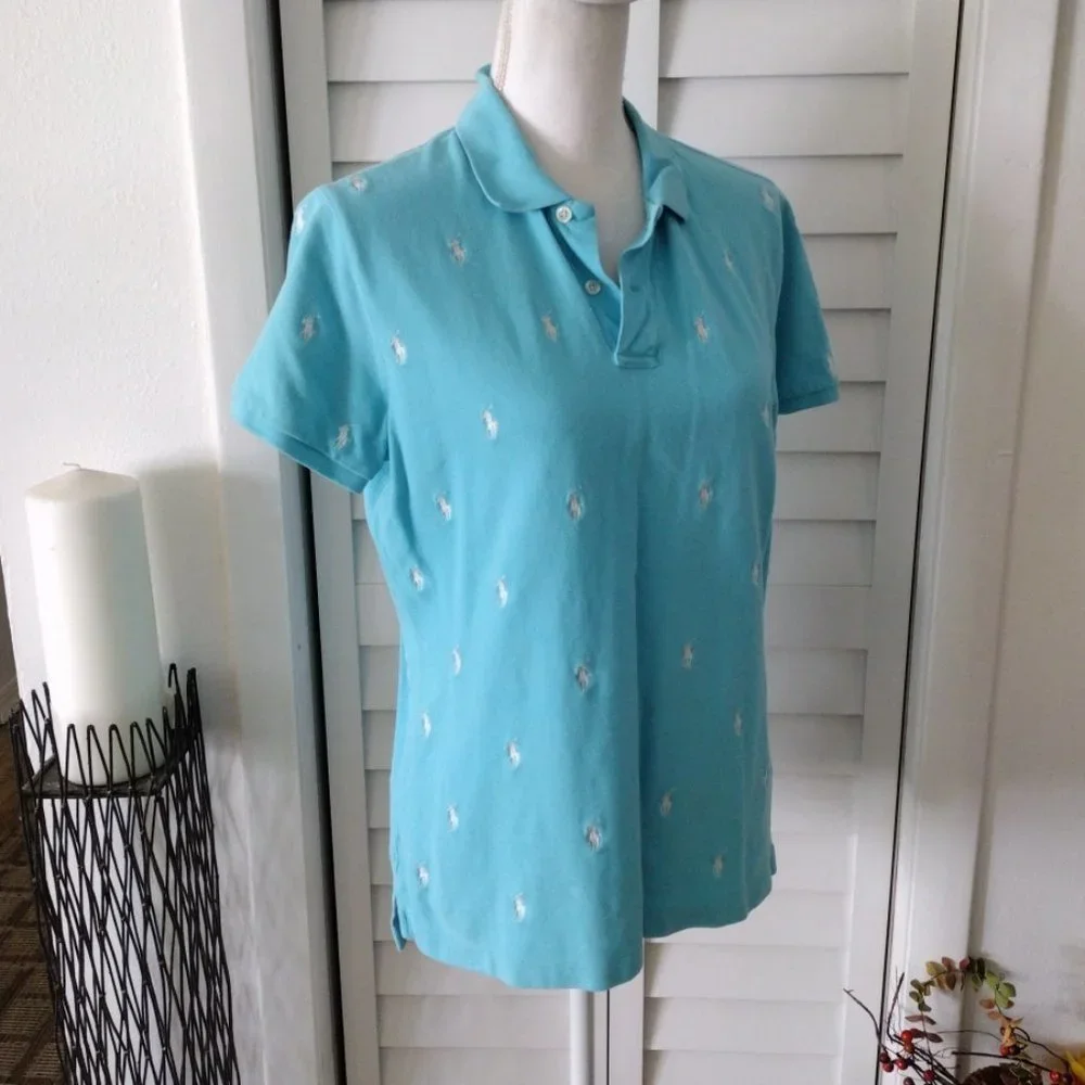 Ralph Lauren Sport boys allover polo embroidered print short sleeve Sz XL‎